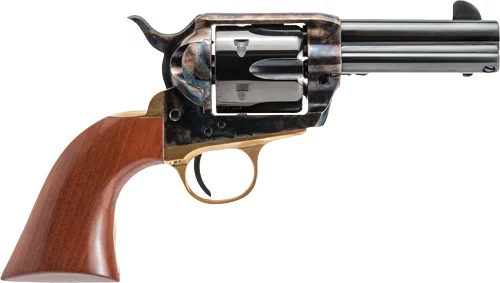 Cimarron Pistolero 9mm 3.5-inch barrel case colored frame walnut one-piece grip