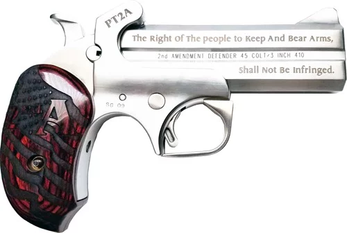 Bond Arms PT2A Protect The 2nd Amendment Derringer .45 LC/.410 4.25 in stainless with rosewood grips