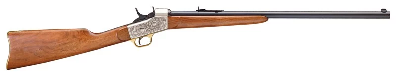 Pedersoli Mississippi .45 Long Colt rolling block rifle with 26-inch blued barrel and walnut stock