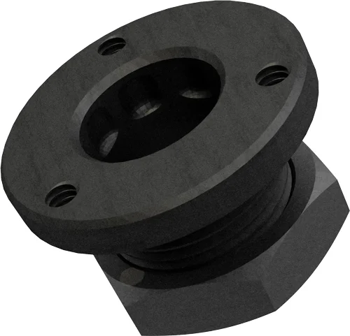 GrovTec non-rotating flanged base push button adapter black-oxide steel