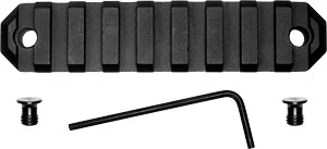 Grovtec 3.8-inch KeyMod 9-slot aluminum rail section in black