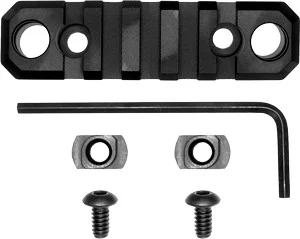 Grovtec 3.1" 5-slot M-LOK Picatinny rail push button base, black anodized