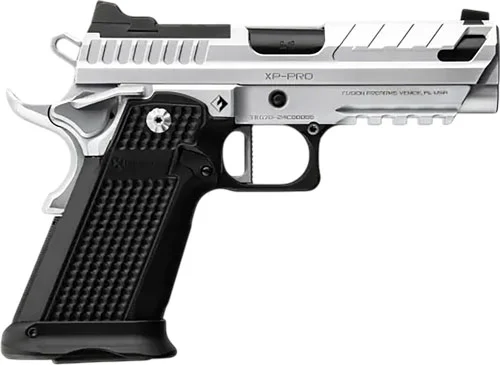 Fusion Firearms XP Comp 9mm 4.6-inch chrome pistol with optic-cut slide