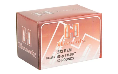 Hornady Custom .223 Rem 55 gr FMJBT 50-round box