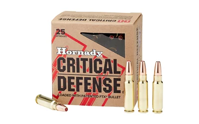 Hornady Critical Defense 5.7x28mm 40gr FTX ammunition, 25-round box