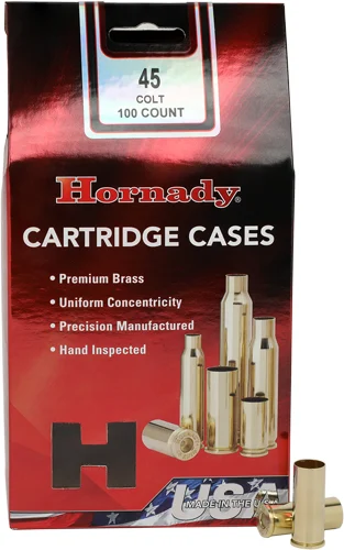 Hornady .45 Long Colt unprimed brass reloading cases 100 pack