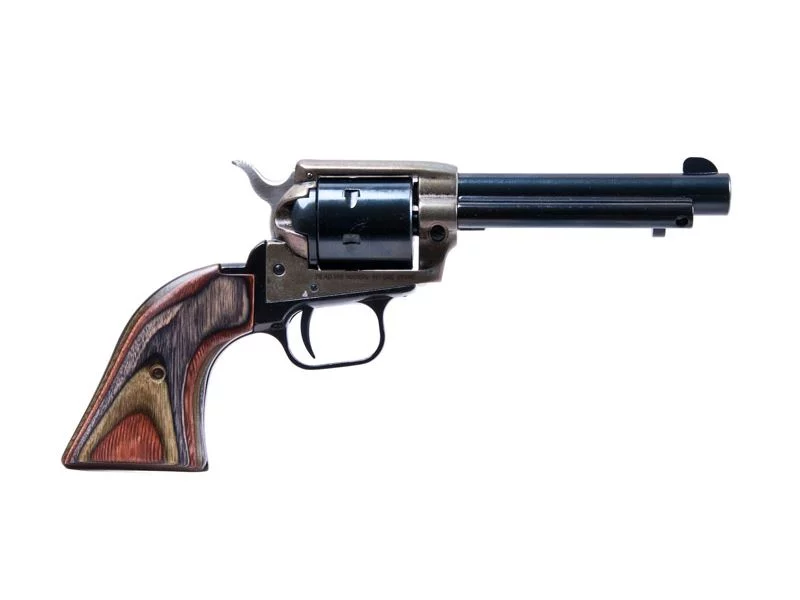 Heritage Rough Rider revolver 4.75 inch blued barrel, case-hardened finish, camo laminate grip