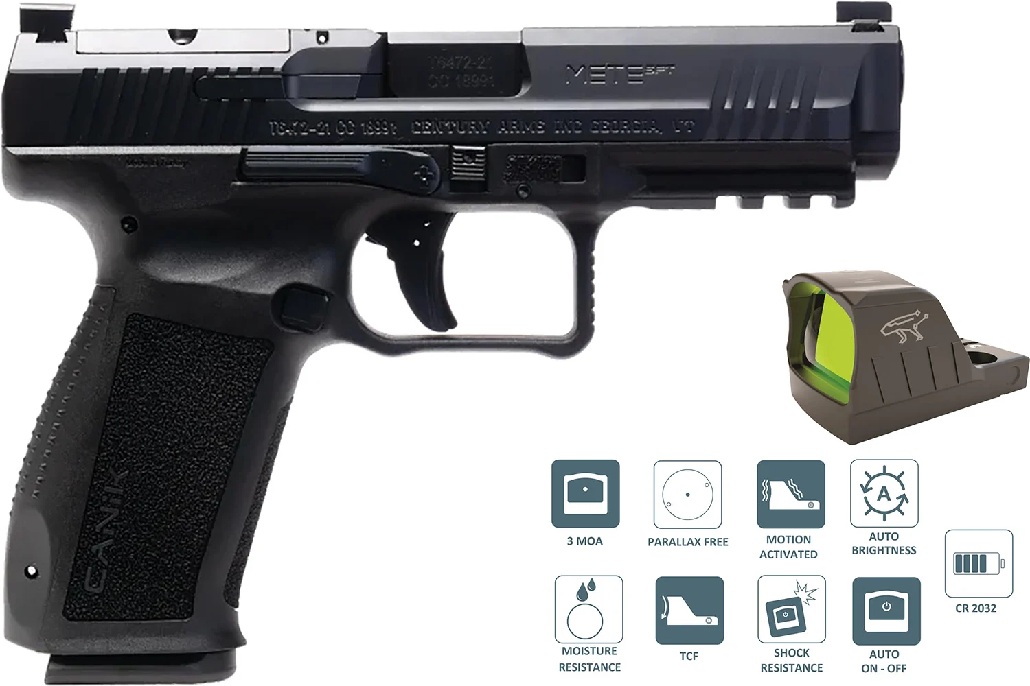 Canik METE SFT ONE 9mm optic-ready pistol with MeCanik MO1 and 18-round magazine