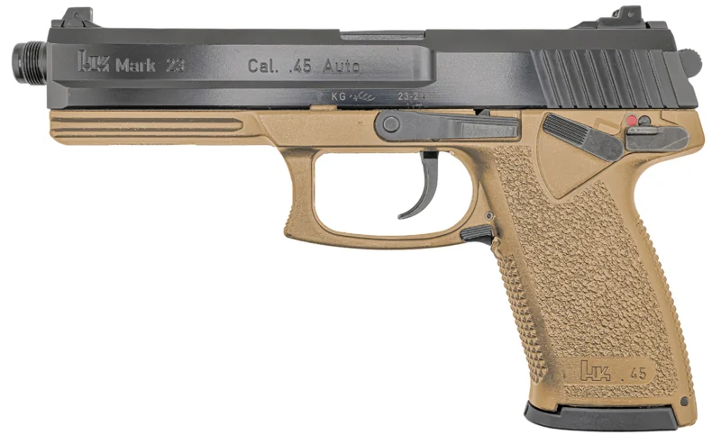 Heckler & Koch Mark 23 FDE .45 ACP 5.87 inch threaded barrel pistol with two 12-round magazines