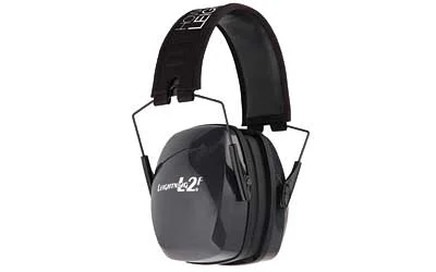 Howard Leight Leightning L2F folding passive ear muffs 27 dB NRR charcoal black