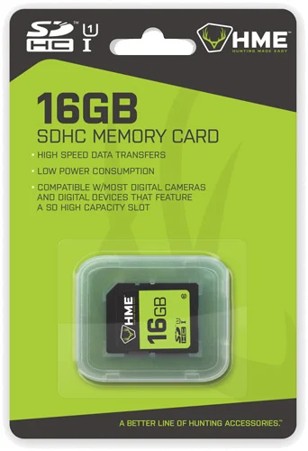 HME 16GB SDHC memory card with protective plastic case for trail cameras