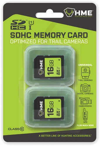HME 16GB SDHC memory card 2-pack for trail cameras and cameras