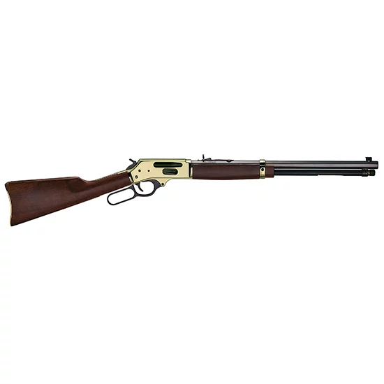 Henry Brass Side Gate lever action rifle .30-30 Winchester 20-inch blued barrel with walnut stock and brass receiver