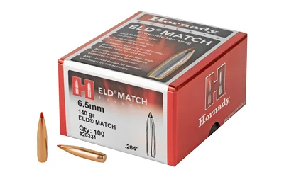 Hornady ELD-Match 6.5mm .264 140gr Heat Shield polymer tip bullets 100 per box