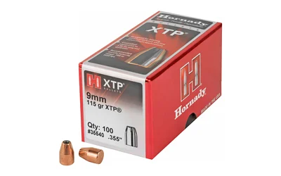 Hornady XTP 9mm .355 115 gr jacketed hollow point bullets, 100-count box