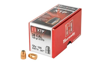 Hornady XTP 125 gr .357 (38 cal) jacketed hollow point bullets, 100 per box