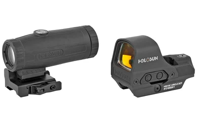 Holosun HS510C reflex sight paired with HM3X 3x magnifier combo in black