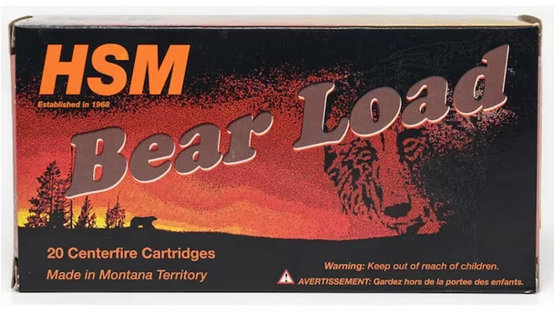 HSM .500 S&W Magnum 330 gr RNFP lead ammunition box and cartridges