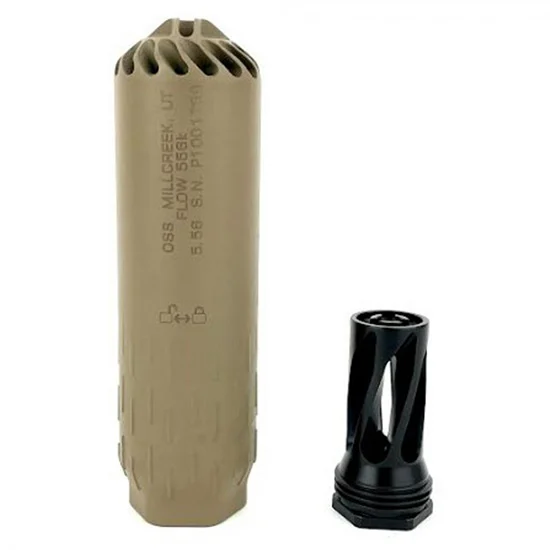 HUXWRX FLOW 556K suppressor kit FDE 5.5 in 5.56 1/2x28 flash hider