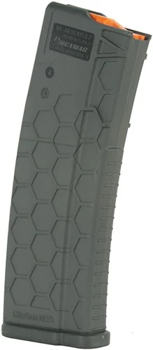 Hexmag PolyHex2 Series 2 gray AR-15 magazine for 5.56 NATO with hex-pattern grip