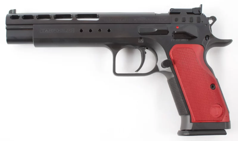 Tanfoglio Gold Match TFGOLDM10OR 10mm 6-inch blued pistol right-side view