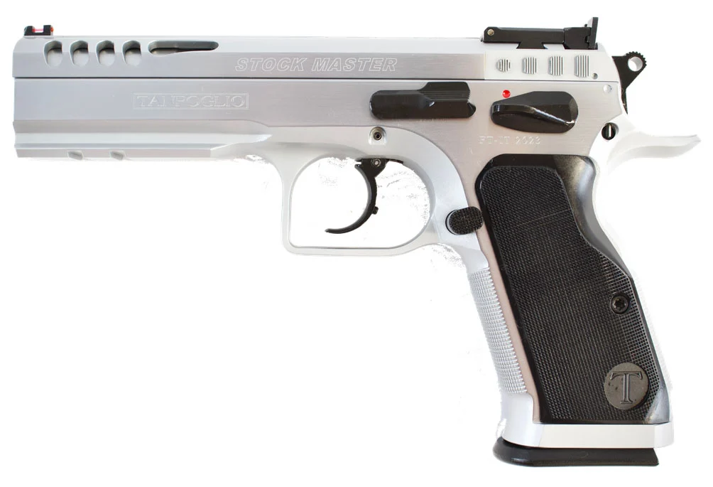 Tanfoglio IFG Stock Master 10mm pistol with 4.75-inch hard chrome barrel and aluminum grip