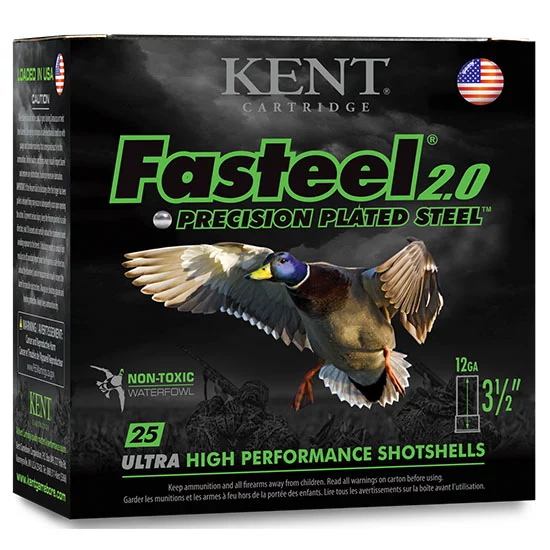 Kent Fasteel 2.0 20 Gauge 3" 7/8 oz #3 steel shotshells, 25 per box