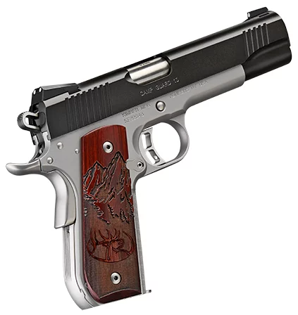 Kimber Camp Guard 10 10mm 5-inch two-tone 1911 pistol with rosewood grips and tritium sights