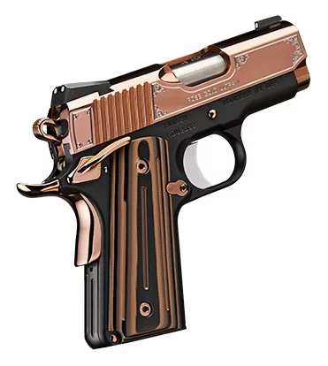 Kimber Rose Gold Ultra II 9mm 3-inch pistol with Rose Gold PVD slide and matte black aluminum frame