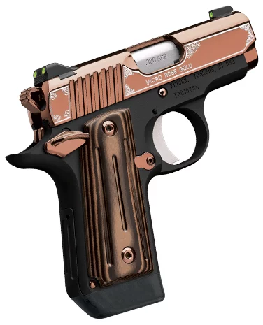 Kimber Micro Rose Gold .380 ACP pistol, 2.75 in barrel, Rose Gold PVD slide, matte black frame