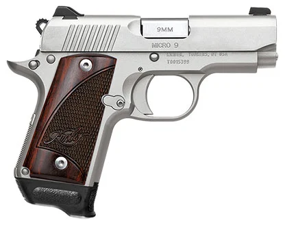 Kimber Micro 9 9mm with 3.15-inch stainless slide, rosewood grips and included holster