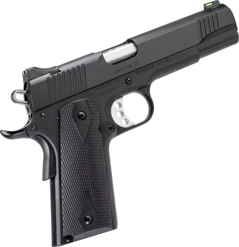 Kimber Custom II GFO 10mm 5-inch black 1911 pistol with green fiber optic front sight