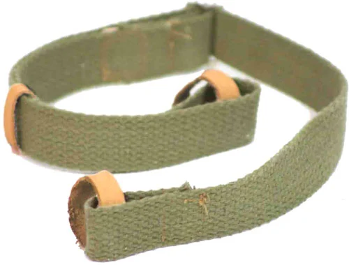 Davey Crickett authentic period canvas and leather rifle sling for 91/30 in OD green with 1" swivel