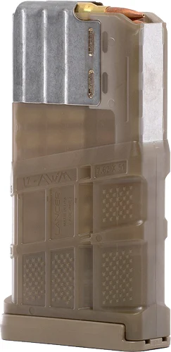 Lancer L7AWM Gen2 20-round translucent dark earth polymer magazine for .308/7.62x51