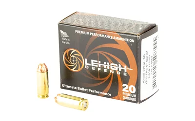 Lehigh Defense Xtreme Defense 10mm 115gr Fluid Transfer Monolithic ammunition box and cartridge