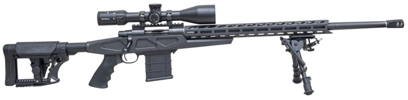 LSI HOWA M1500 .308 Win 24in HB carbon fiber rifle with scope, bipod, and magazines