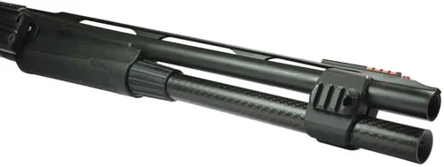 Lancer LSX shotgun extension clamp with dual Picatinny rails, aluminum construction