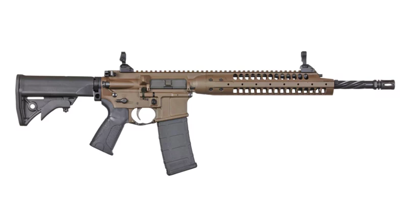 LWRC IC DI 5.56 NATO 16.1 inch Patriot Brown rifle with M-LOK free-float rail