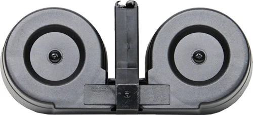 Iver Johnson 100rd AR-15 drum magazine black polymer with clear rear cover