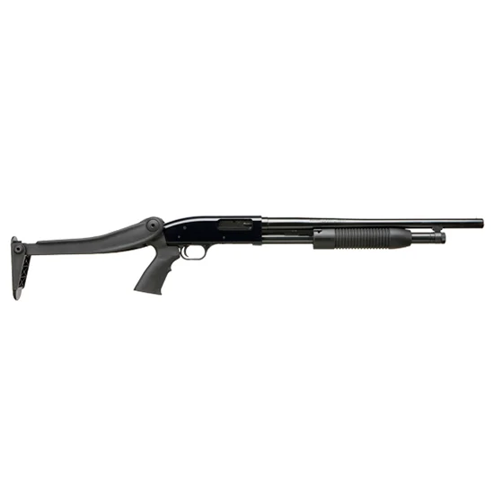 Maverick 88 Security 12ga 18.5in with ATI top-folding synthetic stock, blued finish