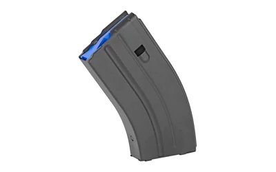 DuraMag SS 20-round stainless steel magazine for 6.5mm Grendel, black finish with blue follower