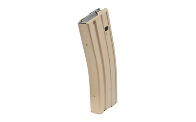 DURAMAG SS 30-round 410 stainless steel AR-15 magazine in Flat Dark Earth with orange anti-tilt follower