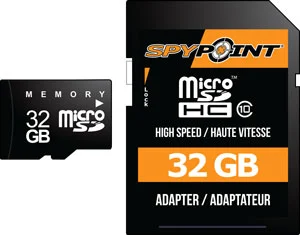Spypoint 32GB Class 10 microSD card with SD adapter