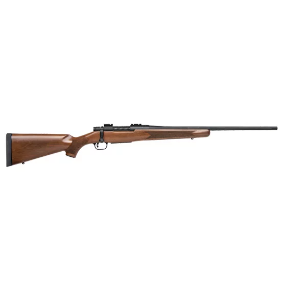Mossberg Patriot .308 Win bolt-action rifle with 22 in fluted barrel and walnut stock, matte blued finish