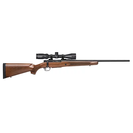 Mossberg Patriot 22-250 Rem bolt-action rifle with walnut stock and Vortex 3-9x40 scope