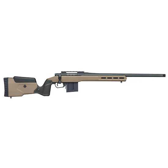 Mossberg Patriot LR Tactical .308 rifle with MDT Oryx FDE stock and threaded bull barrel