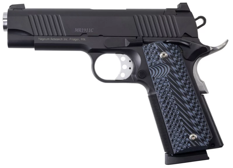 Magnum Research Desert Eagle 1911 C .45 ACP 4.33 inch matte black with black-gray G10 grips