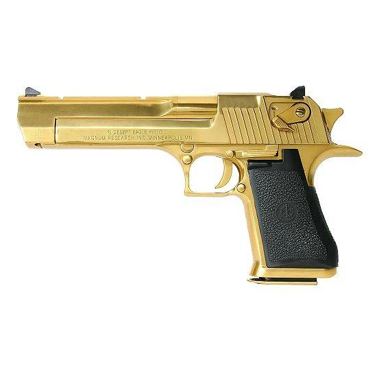 Magnum Research MR Desert Eagle .44 Mag 6 Titanium Gold pistol side view