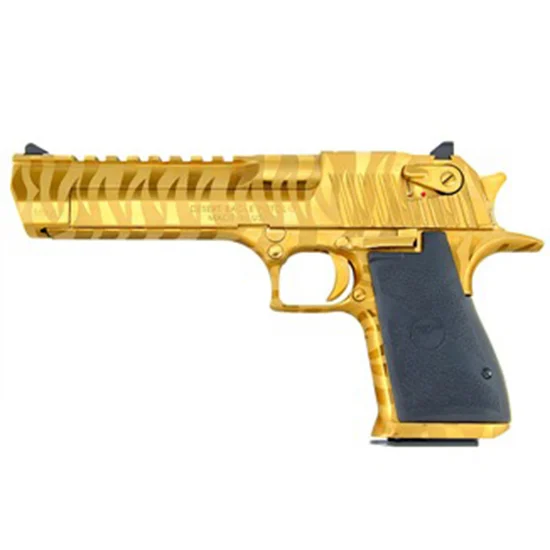 Magnum Research MR Desert Eagle .44 Magnum Titanium Gold Tiger finish side view