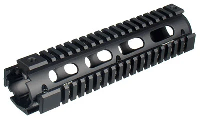 UTG 2-piece 9-inch Picatinny quad rail for AR-15 mid-length with black rubber rail guards